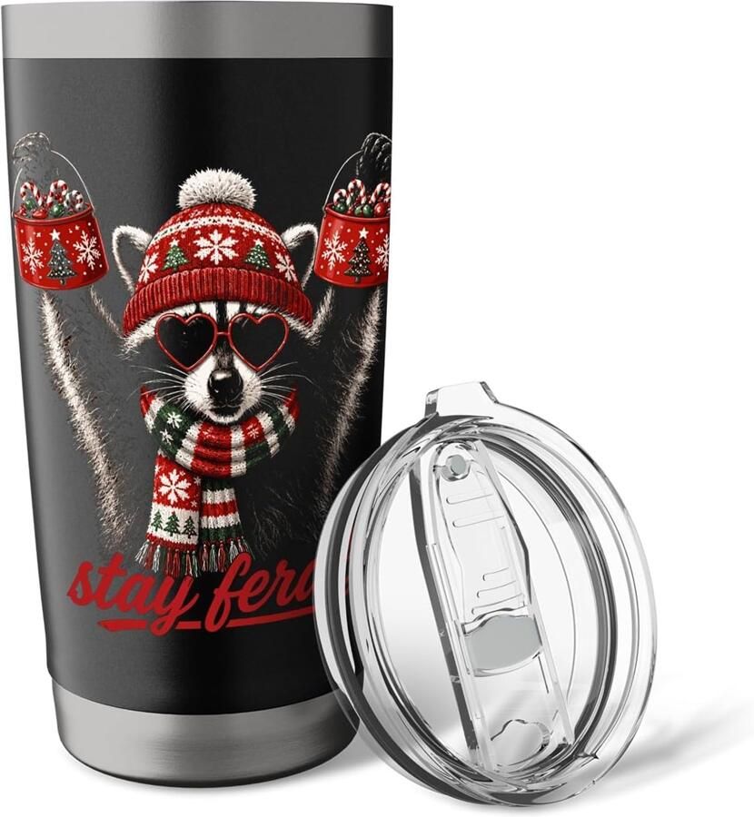 Kerst Waschbeer Thermosbeker