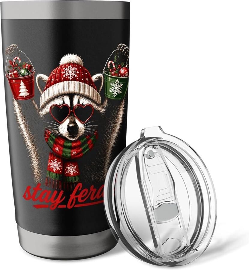 Kerst Waschbeer Thermosbeker