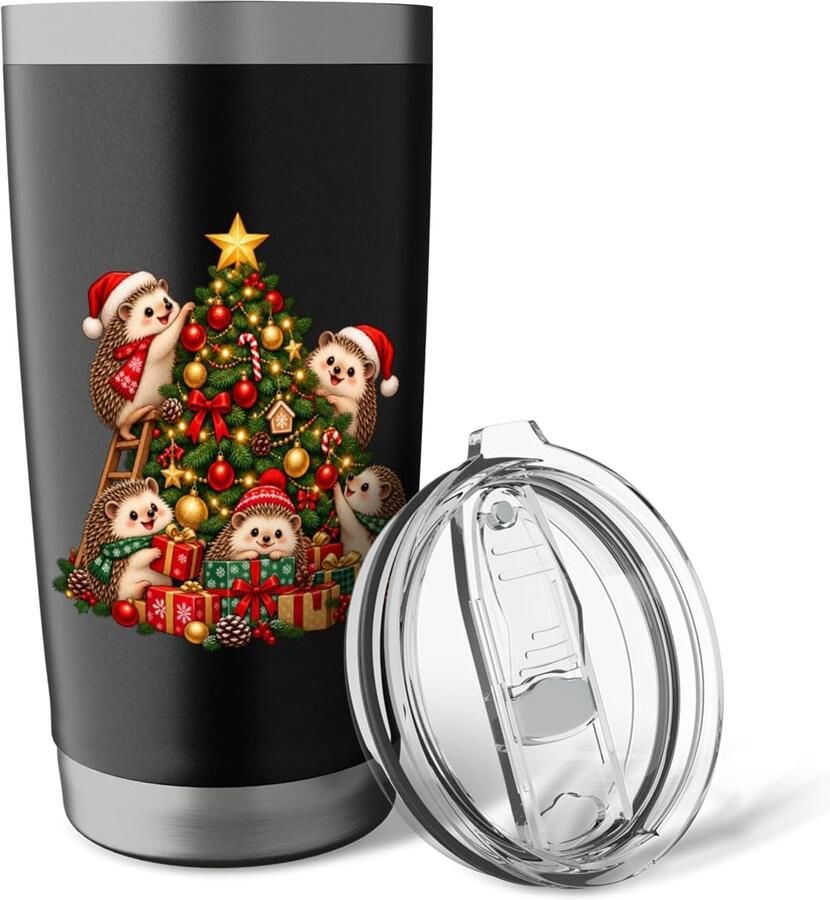 Kerstboom met Egel Grappige Egel Thermobeker
