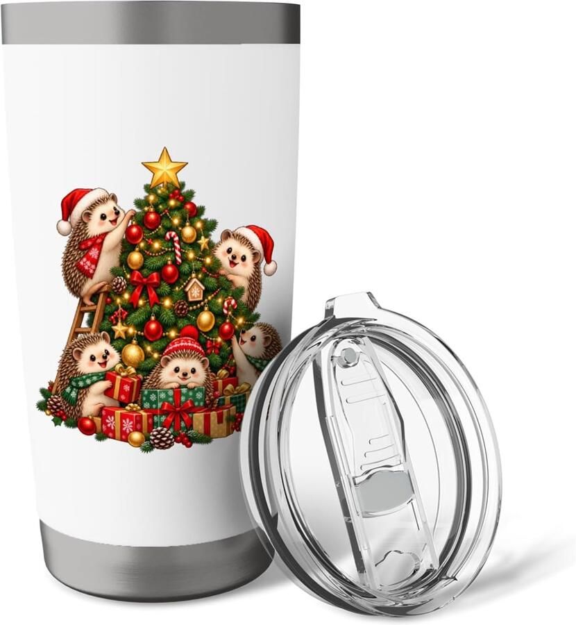 Kerstboom met Egel Grappige Egel Thermobeker