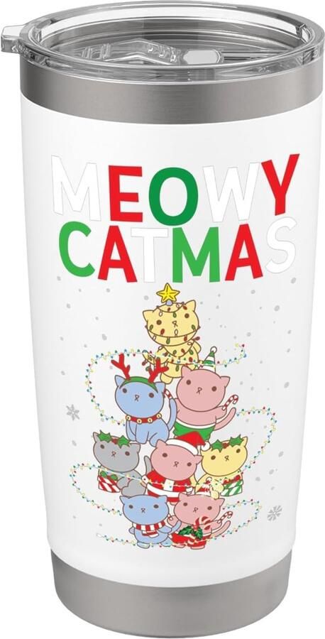 Kerstboom voor katten kerstman thermosbeker