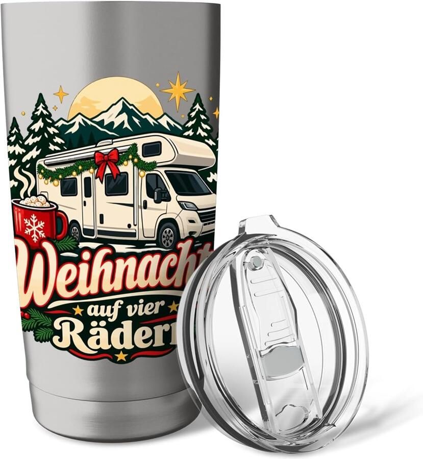 Kerstvakantie in de camper Thermosbeker met dubbele wand