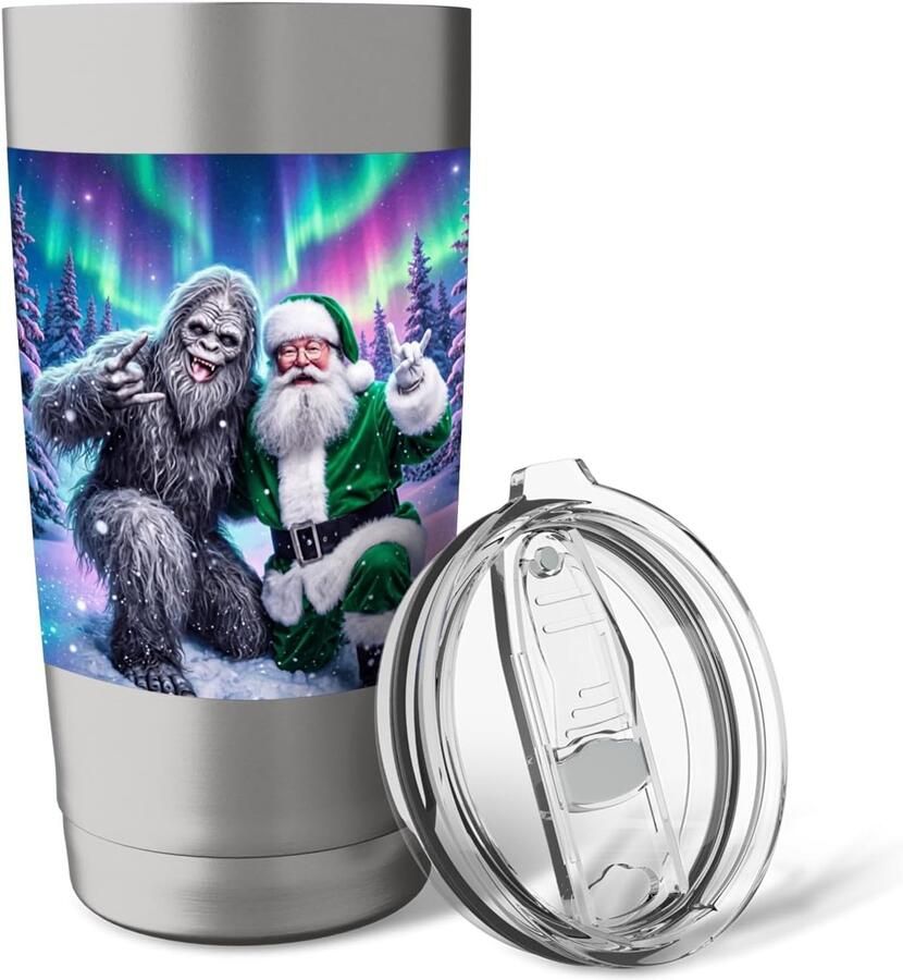Kerstverlichting met Bigfoot grappige thermobeker
