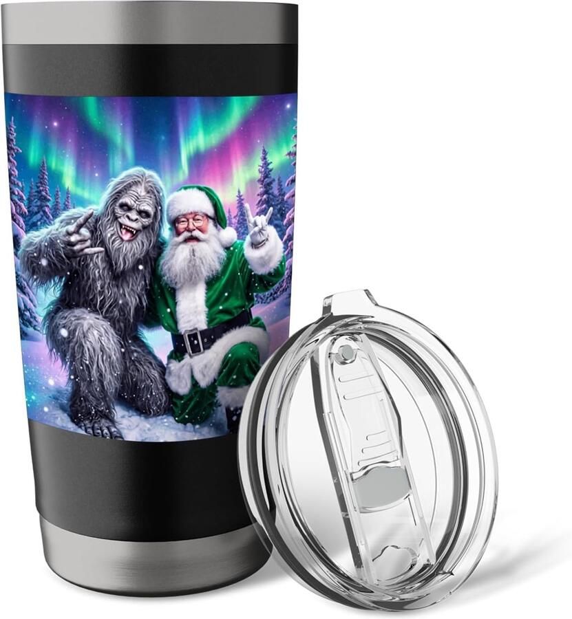 Kerstverlichting met Bigfoot grappige thermobeker