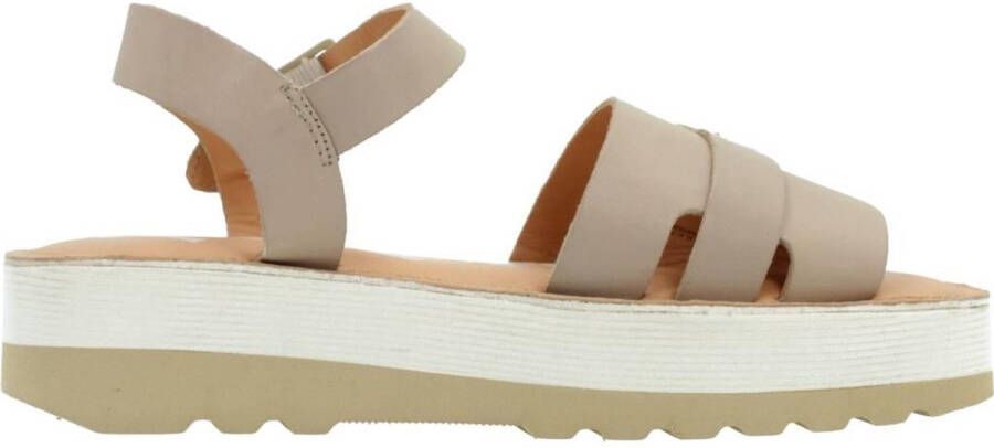 Kickers Modieuze Gesp Sluiting Platte Sandalen Brown Dames