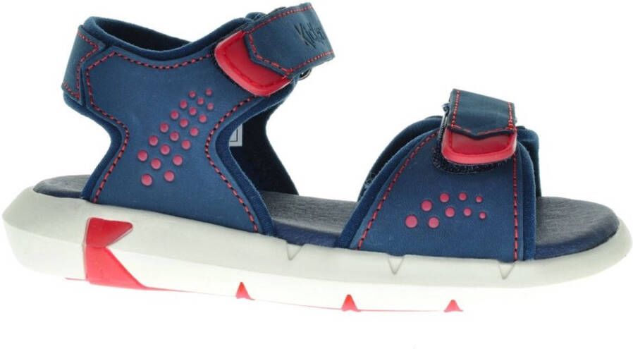 Kickers Donkeblauwe Lederen Jongenssandaal Velcro