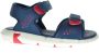 Kickers Donkeblauwe Lederen Jongenssandaal Velcro - Thumbnail 1