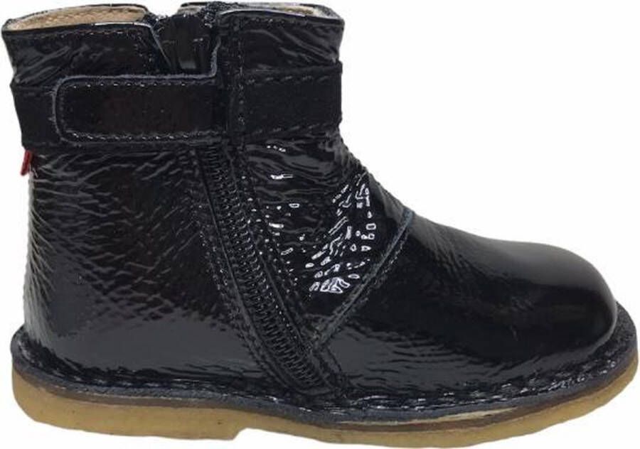 Kickers effen strikje kort laarsje light lak zwart - Foto 2