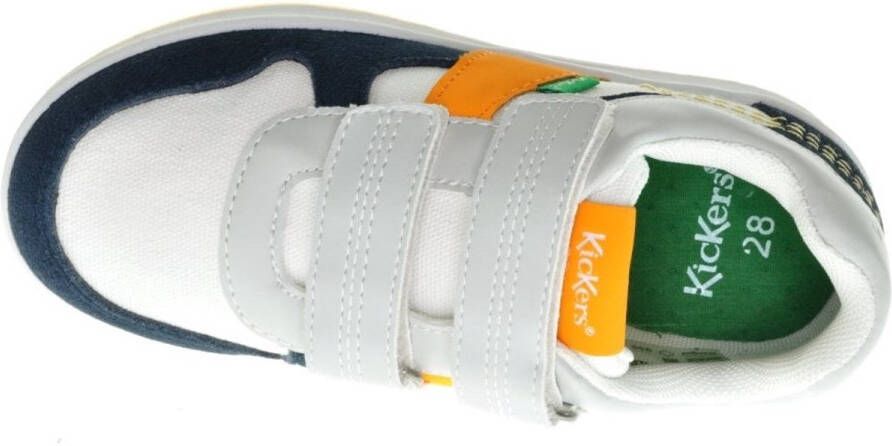 Kickers Jogens Zomer Sneaker Canvas Velcro Blauw Wit