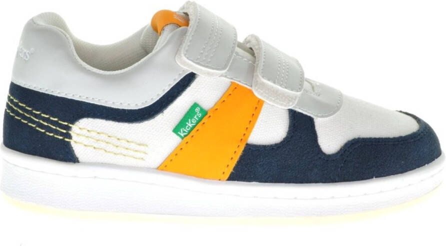 Kickers Jogens Zomer Sneaker Canvas Velcro Blauw Wit