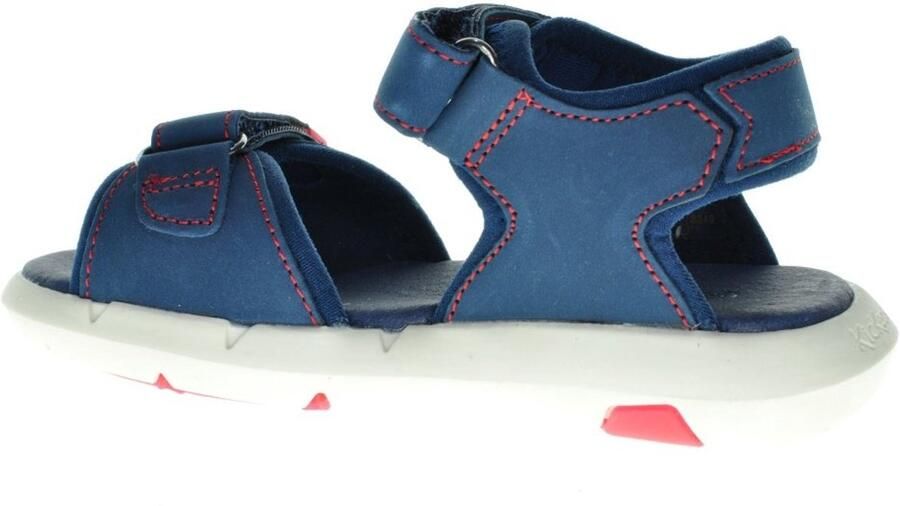 Kickers Donkeblauwe Lederen Jongenssandaal Velcro