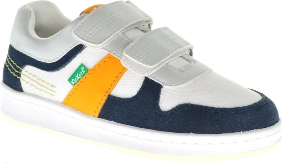Kickers Jogens Zomer Sneaker Canvas Velcro Blauw Wit