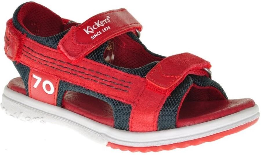 Kickers Rood Blauwe Lederen Jongenssandaal