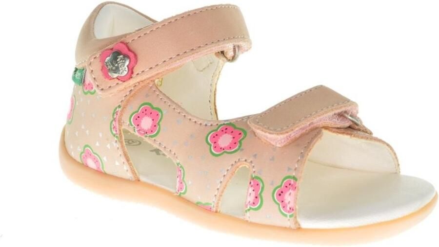 Kickers Roze Meisjessandaal Leder Met Gesloten Hiel Openteen