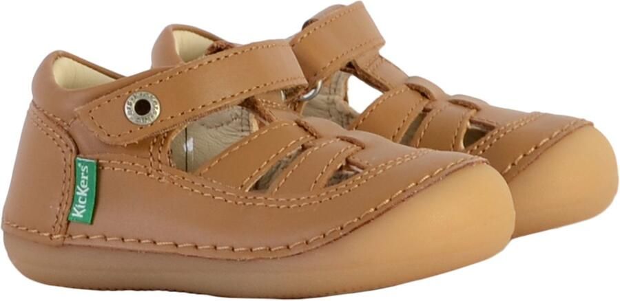 Kickers Sushy leren sportschoenen met open teen voor kinderen