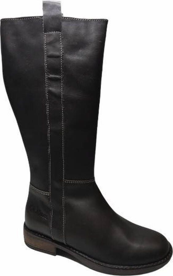 Kickers rits lange lederen laarzen Woon dk bruin