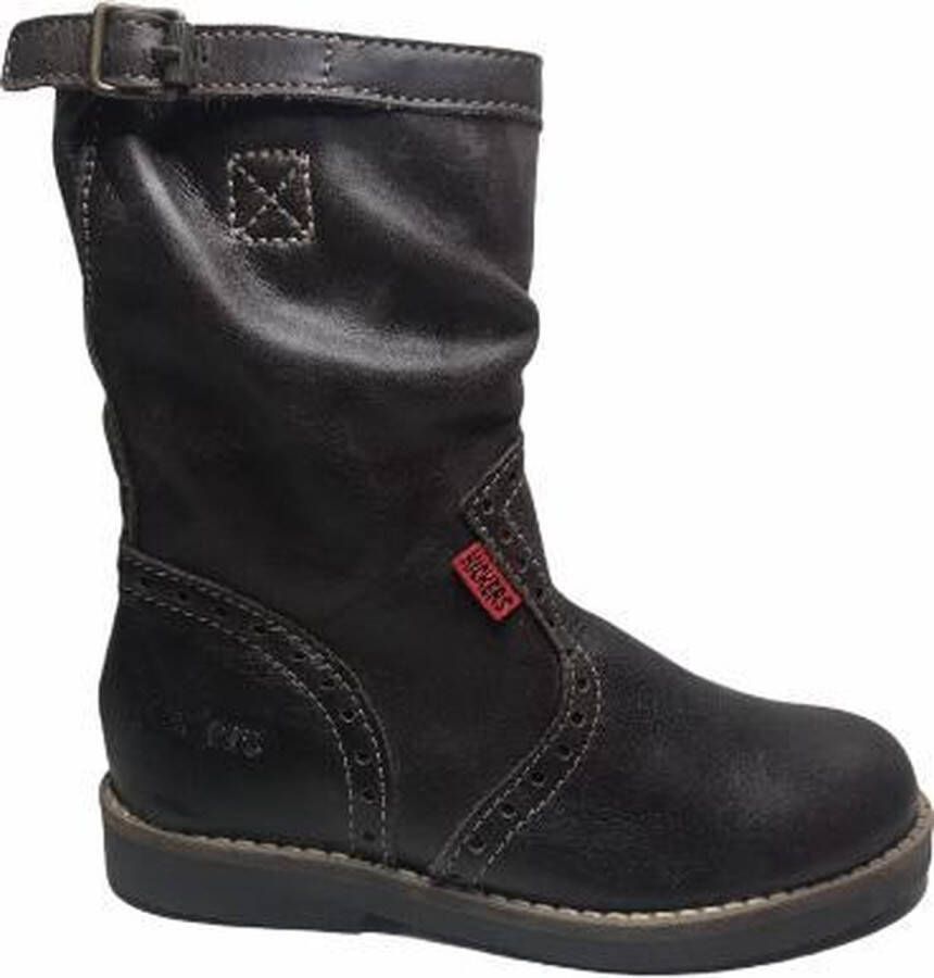 Kickers rits oxford effen lange laars Jaclyn dk bruin