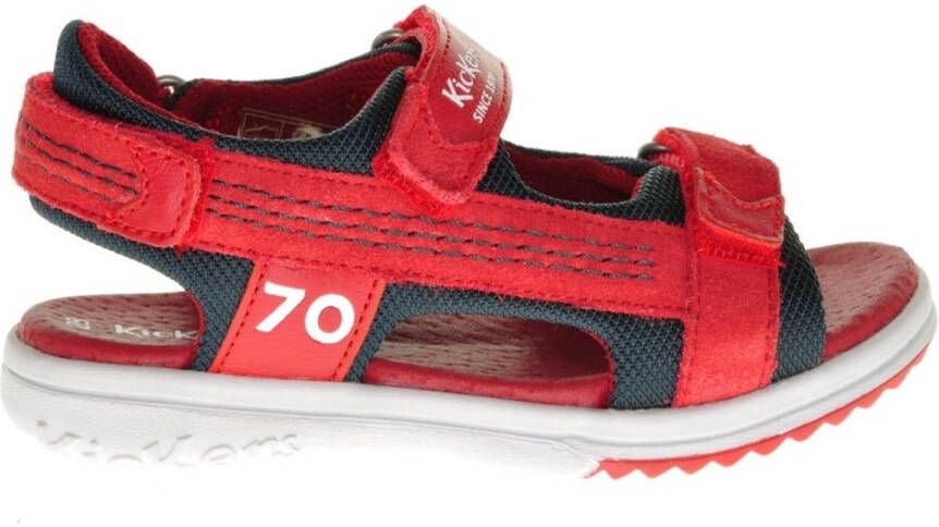 Kickers Rood Blauwe Lederen Jongenssandaal