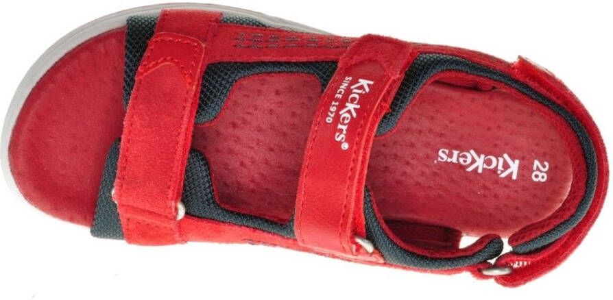 Kickers Rood Blauwe Lederen Jongenssandaal