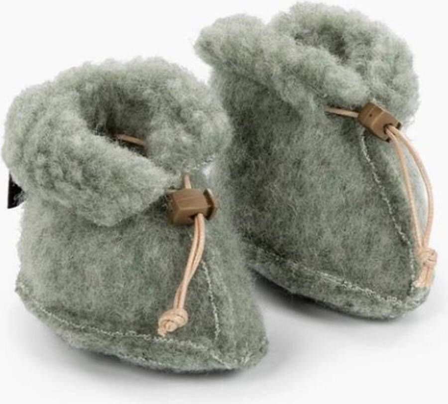 KiCo Label 100% wollen baby slofjes Groen