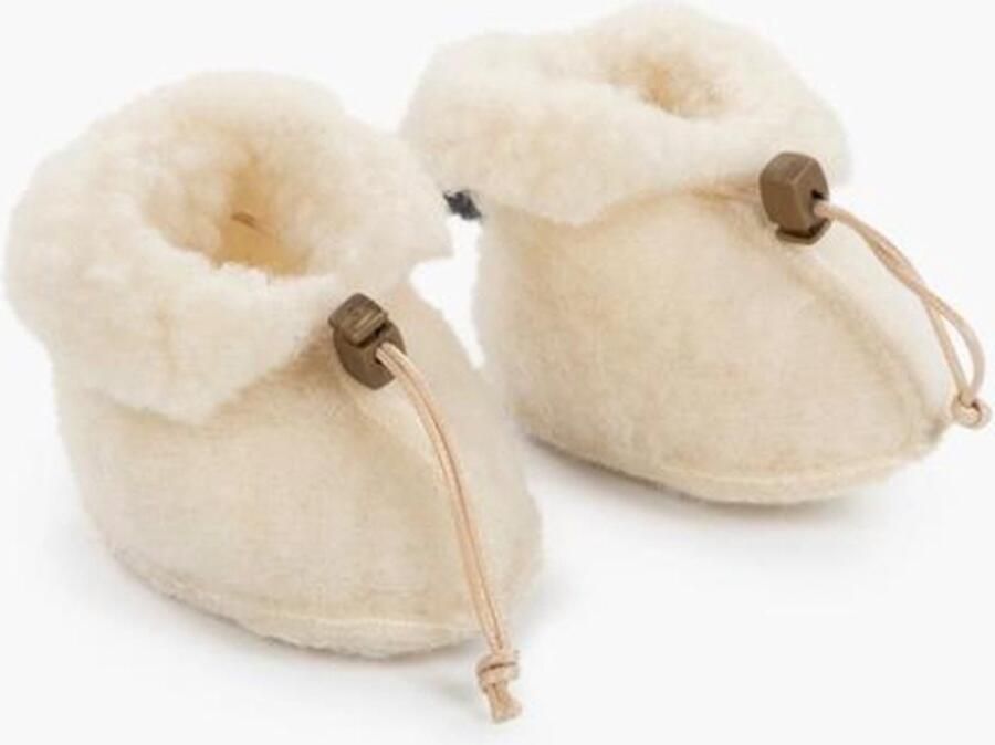 KiCo Label 100% wollen baby slofjes Naturel