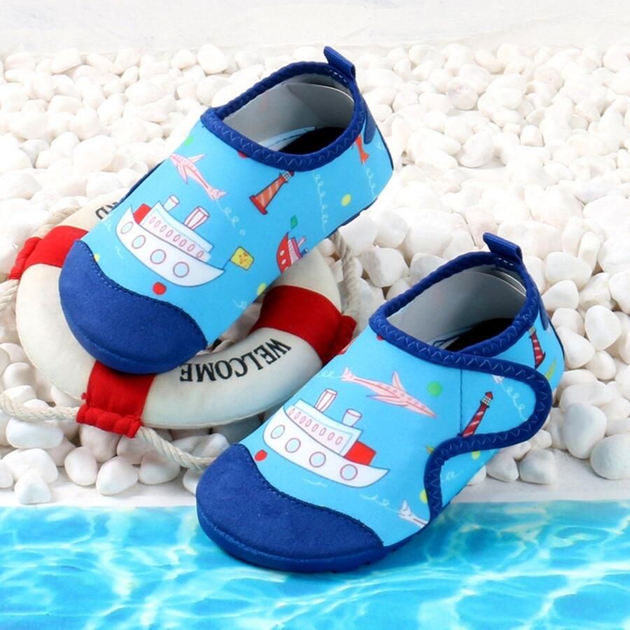 Kinderwaterschoenen snel drogende blotevoeten strandschoenen antislip kinderstrandschoenen met dikke zool zacht en duurzaam geschikt voor stranden zwembaden en vakanties aan zee kaartcode om een maat groter te kopen - Foto 1