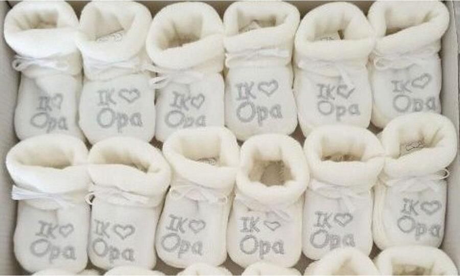 King Bear slofjes I love opa wit - Foto 2