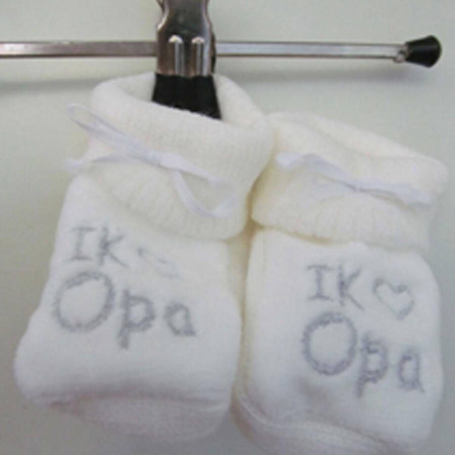 King Bear slofjes I love opa wit - Foto 1