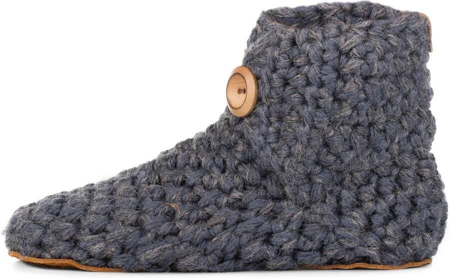 Kingdom of Wow Handgemaakte Wollen Hoge Sloffen Extra Warm & Suède Zool