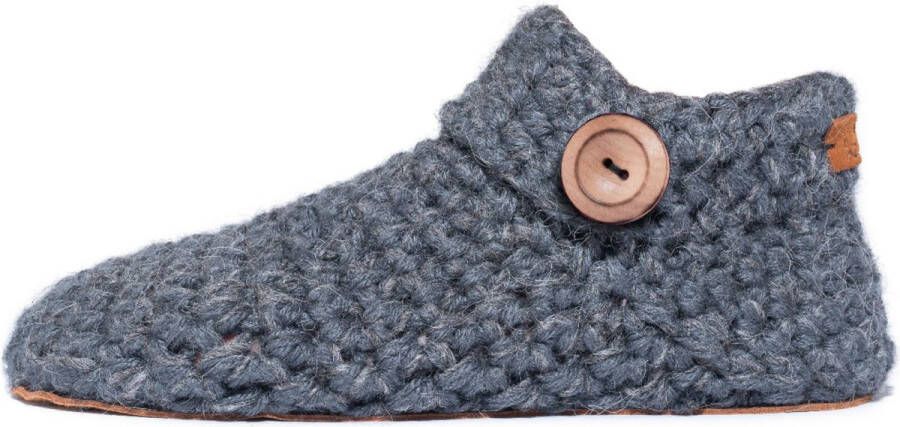 Kingdom of Wow Sloffen Enkelhoogte Dames Heren Wol Barefoot Charcoal Grijs Handgemaakt