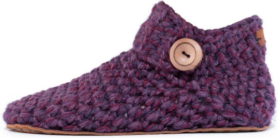 Kingdom of Wow Sloffen Halfhoog Unisex Wol Lavender Paars Handgemaakt