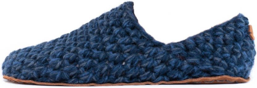 Kingdom of Wow Sloffen Laag Unisex Wol Barefoot Midnight Blue Handgemaakt
