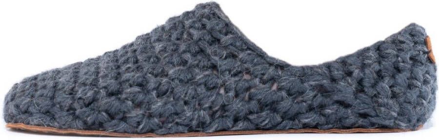 Kingdom of Wow Sloffen Laag Unisex Wol Charcoal Grijs Barefoot Handgemaakt