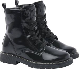 Kipling Fatima lak veterboots zwart