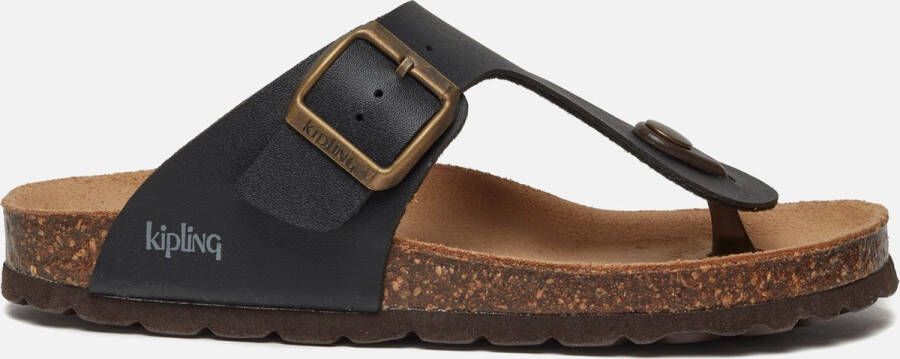 Kipling teenslippers zwart Jongens Imitatieleer 33