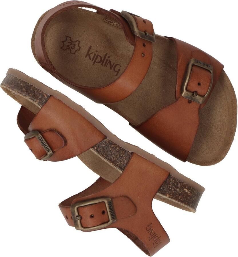 Kipling leren sandalen cognac Bruin Leer Effen 22 - Foto 6
