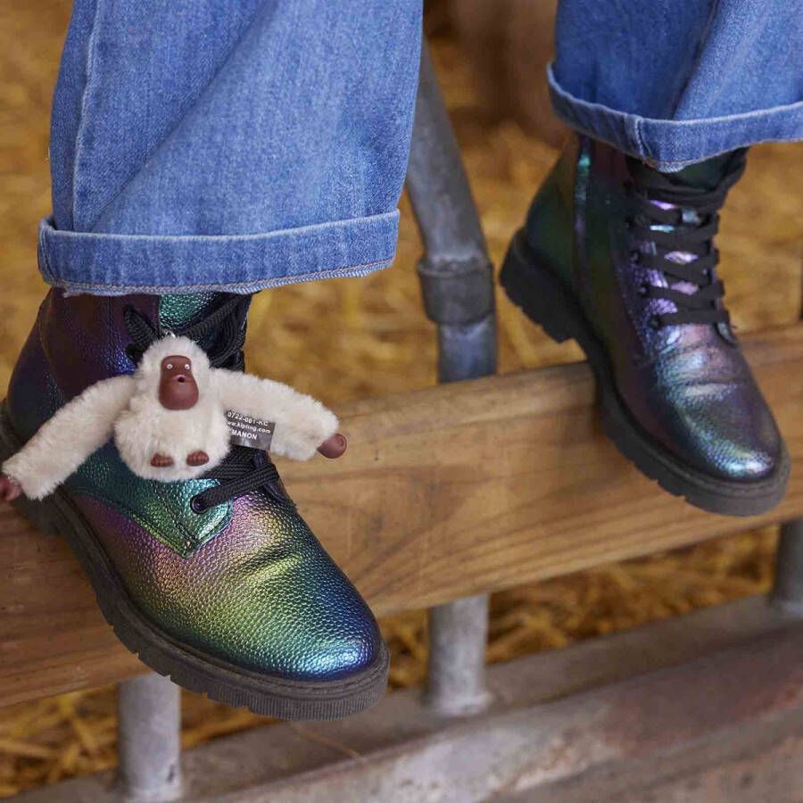 Kipling Erona 1 Veterboots blauw Imitatieleer Kinderschoenen