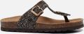 Kipling teenslipper zwart goud Imitatieleer All over print 31 - Zwart