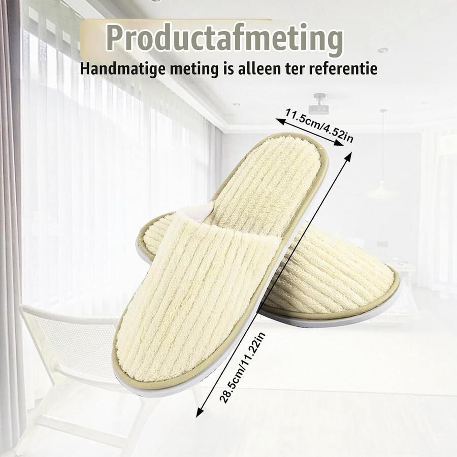 Kleurige Slippers voor Gasten Set van 8 Paar 28.5 x Dichte Wegwerpslippers voor Hotel Salon en Spa Unisex Bad- en Huisschoenen