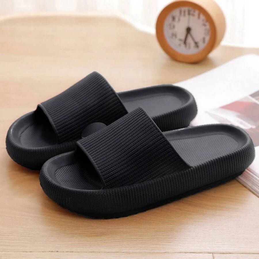 Klikkopers Cloud Slides Badslippers Slippers Sloffen Verdikte Lichtgewicht Super Zacht aan je Voeten Anti-Slip Zwart 42-43 Ade d 2025 Ontwerp