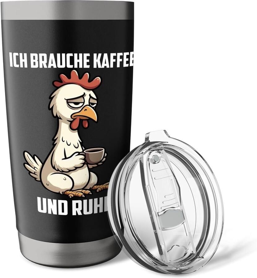 Koffie en rust kip hennen hennenhok dubbele wand thermobeker
