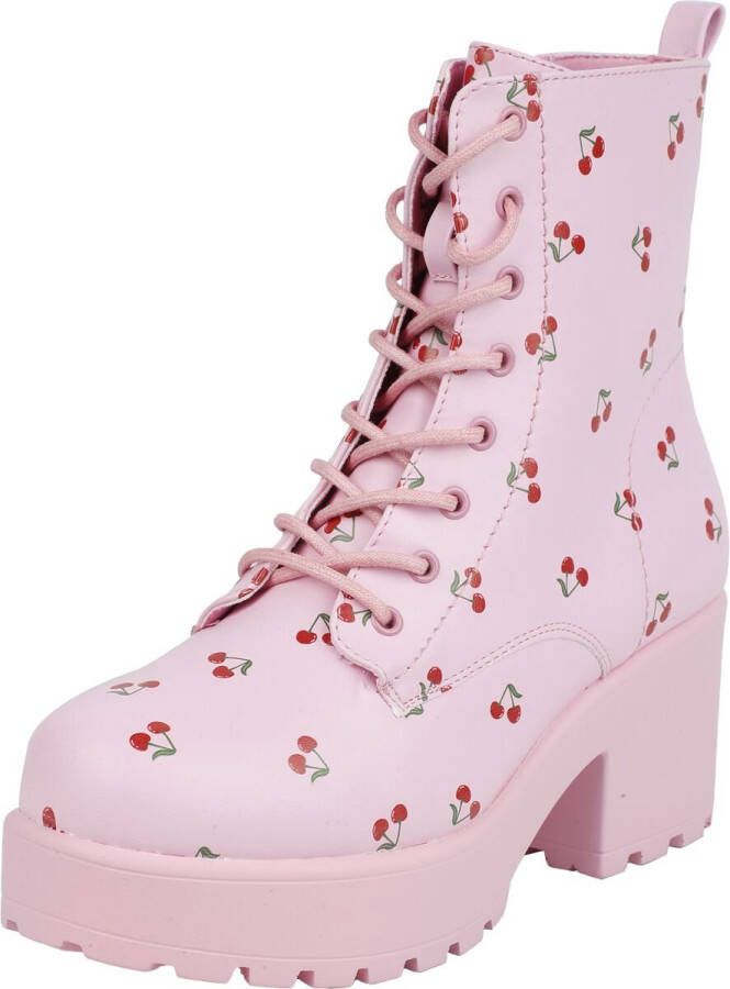 Koi Cherry Passion Platform Boots Laars roze Polyurethaan Dames Festival Rockabilly