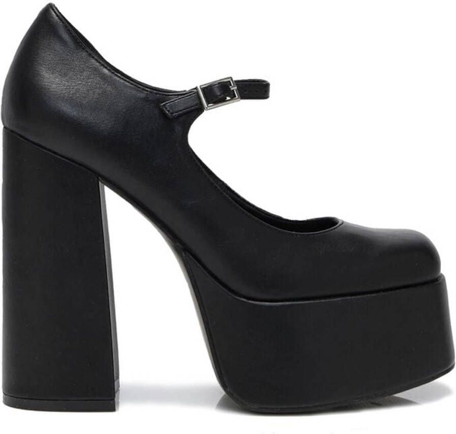 Koi Darkbloom Black Platform Heels Hoge Hakken zwart Polyurethaan