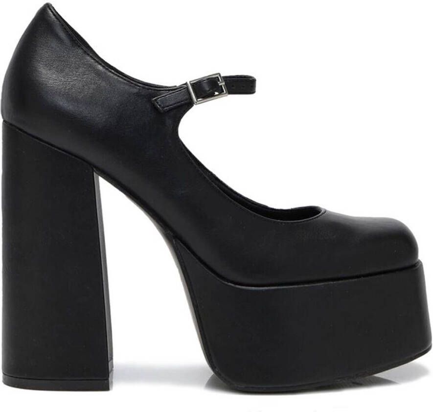 Koi Darkbloom Black Platform Heels Hoge Hakken zwart Polyurethaan
