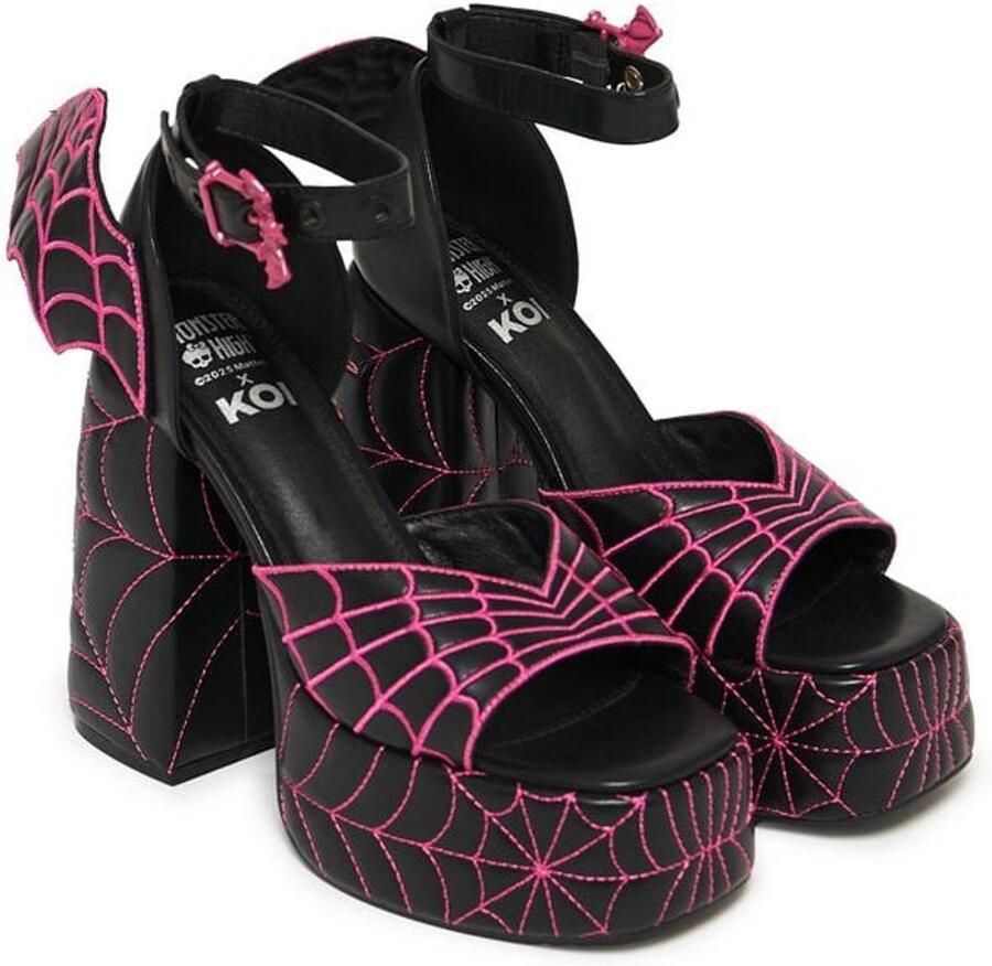 Koi Monster High Haunt Couture Padded Chunky Heel Hoge hak zwart-felroze