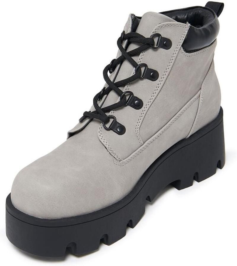 Koi Novus Chunky Lace Up Boots Dames Laars grijs