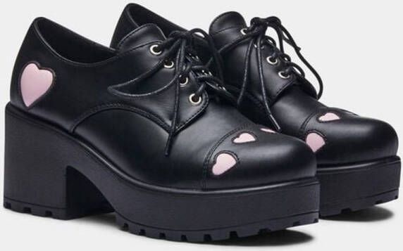 Koi Tennin Heart Shoes Hoge Hakken zwart-roze Polyurethaan
