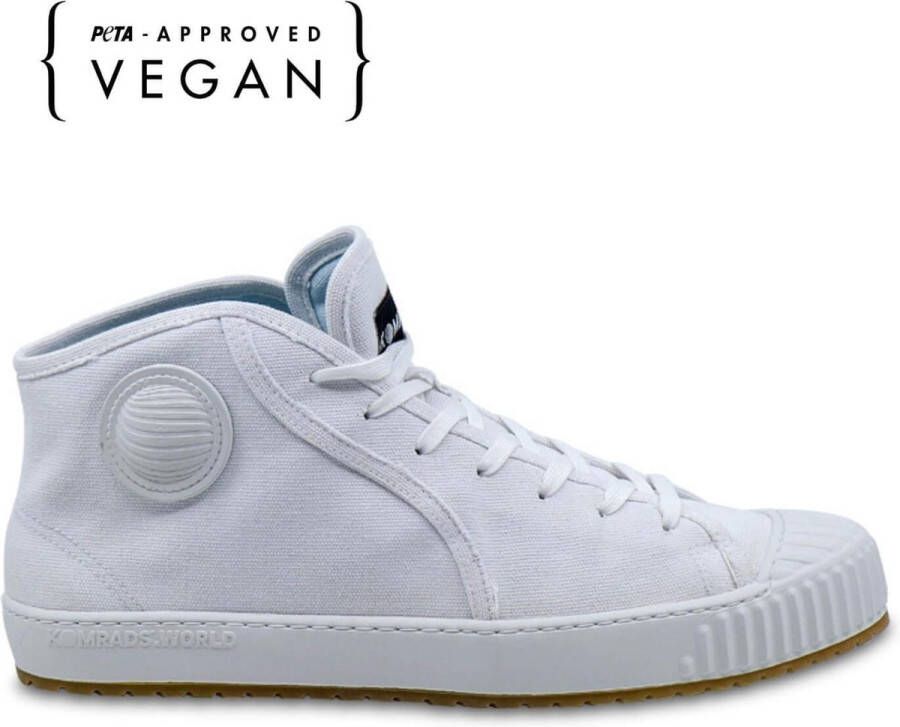 Komrads vegan sneakers ICNS Partizan Monowhite Schoen uit duurzaam en gerecycleerd materiaal Wit