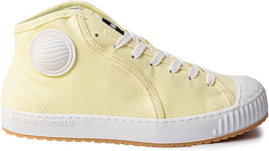 Komrads vegan sneaker ICNS Partizan Ancient Yellow Schoen uit duurzaam gerecycleerd materiaal geel