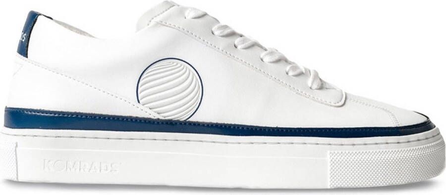 Komrads Vegan Sneakers dames en heren APLS Low Maça Notturno Blue Schoen uit duurzaam en gerecycleerd materiaal wit laag
